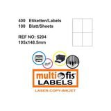 Multiofis 5204 105x148.5 mm Laser Etiket