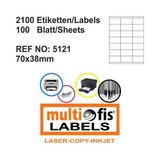 MULTİOFİS 70x38 mm LASER ETİKET 5121