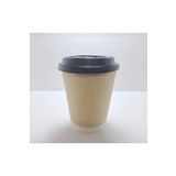 Multipak Double Wall Karton Kağıt Bardak Kraft Siyah 8 Oz 240ML Siyah Kapaklı 40 Adet