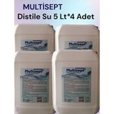 Multisept 5 lt x 4 Adet Sıvı Distile Su Alkolsüz İçerik ile Laboratuvar Kullanımı için Uygun