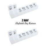 MultiTrendy 2 Adet Haftalık İlaç Kutusu Hap Kutusu Düzenleyici Haftalık İlaç Vitamin Saklama Kabı