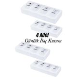 MultiTrendy 4 Adet Günlük İlaç Kutusu Hap Kutusu Düzenleyici Günlük İlaç Vitamin Saklama Kutusu