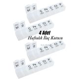 MultiTrendy 4 Adet Haftalık (1 Aylık) İlaç Kutusu Hap Kutusu Düzenleyici Haftalık İlaç Vitamin Saklama Kutusu