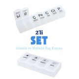 MultiTrendy Günlük Ve Haftalık İlaç Kutusu Seti İlaç Kutusu Düzenleyici Hap Kutusu İlaç Vitamin Saklama Kutusu