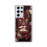 Multitronic Galaxy S21 Ultra ile Uyumlu Tarot Kart Desenli Şeffaf Telefon Kılıfı, Silikon