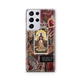 Multitronic Galaxy S21 Ultra Uyumlu The Empress Kraliçe Tarot Desenli Şeffaf Telefon Kılıfı, Esnek Silikon