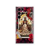 Multitronic Galaxy S23 Ultra ile Uyumlu İmparatoriçe Tarot Desenli Şeffaf Telefon Kılıfı