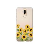 Multitronic Huawei Mate 10 Lite ile Uyumlu Ayçiçekleri Desenli Şeffaf Telefon Kılıfı