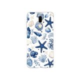 Multitronic Huawei Mate 10 Lite ile Uyumlu Deniz Yıldızı ve Kabuklar Desenli Şeffaf Telefon Kılıfı