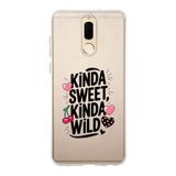 Multitronic Huawei Mate 10 Lite ile Uyumlu Kinda Sweet Kinda Wild Desenli Şeffaf Telefon Kılıfı