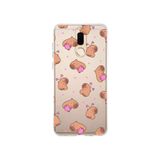 Multitronic Huawei Mate 10 Lite ile Uyumlu Sevimli Kapibara Desenli Şeffaf Telefon Kılıfı