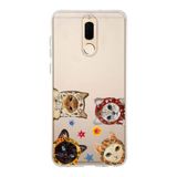 Multitronic Huawei Mate 10 Lite ile Uyumlu Sevimli Kediler Desenli Şeffaf Telefon Kılıfı