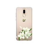 Multitronic Huawei Mate 10 Lite Uyumlu Beyaz Zambak Desenli Şeffaf Telefon Kılıfı