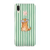 Multitronic Huawei P20 Lite ile Uyumlu Balık Gözlü Kedi Desenli Şeffaf Telefon Kılıfı