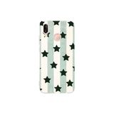 Multitronic Huawei P20 Lite ile Uyumlu Çizgili Yıldız Desenli Şeffaf Telefon Kılıfı