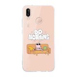 Multitronic Huawei P20 Lite ile Uyumlu Do Nothing Desenli Şeffaf Telefon Kılıfı
