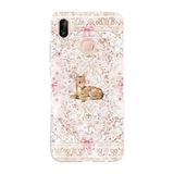 Multitronic Huawei P20 Lite ile Uyumlu Geyik ve Fiyonk Desenli Şeffaf Telefon Kılıfı