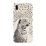 Multitronic Huawei P20 Lite ile Uyumlu Leopar Desenli Şeffaf Telefon Kılıfı