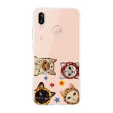 Multitronic Huawei P20 Lite ile Uyumlu Sevimli Kediler Desenli Şeffaf Telefon Kılıfı