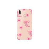 Multitronic Huawei P20 Lite Uyumlu Pembe Aksolotl Desenli Şeffaf Telefon Kılıfı