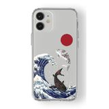 Multitronic Iphone 12 Mini ile Uyumlu Japon Balıkları Tasarım Baskılı Şeffaf Kılıf
