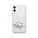 Multitronic iPhone 12 Mini Uyumlu Kedi ve Klavye Tasarım Baskılı Şeffaf Kılıf