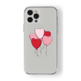 Multitronic iPhone 12 Pro Max ile Uyumlu Kalp Balon Tasarım Baskılı Şeffaf Kılıf