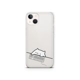 Multitronic iPhone 13 Mini Uyumlu Kedi ve Klavye Tasarım Baskılı Şeffaf Kılıf