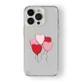 Multitronic iPhone 13 Pro Max ile Uyumlu Kalp Balon Tasarım Baskılı Şeffaf Kılıf