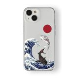 Multitronic Iphone 14 Plus ile Uyumlu Japon Balıkları Tasarım Baskılı Şeffaf Kılıf