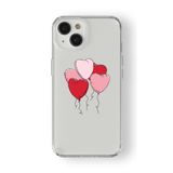 Multitronic iPhone 15 Plus ile Uyumlu Kalp Balon Tasarım Baskılı Şeffaf Kılıf