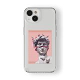 Multitronic iPhone 15 Plus Uyumlu Davut Heykeli Kolaj Tasarım Baskılı Şeffaf Kılıf