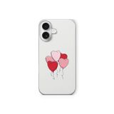Multitronic iPhone 16 Plus ile Uyumlu Kalp Balon Tasarım Baskılı Şeffaf Kılıf