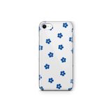 Multitronic iPhone 6 Plus / 6s Plus ile Uyumlu Mavi Çiçek Desenli Şeffaf Telefon Kılıfı