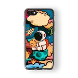 Multitronic Iphone 6 Plus ve 6s Plus ile Uyumlu Astronot Tasarım Baskılı Şeffaf Kılıf