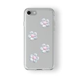 Multitronic Iphone 6 Plus Ve 6s Plus ile Uyumlu Beyaz Çiçek Tasarım Baskılı Şeffaf Kılıf