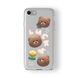 Multitronic Iphone 6 Plus ve 6s Plus ile Uyumlu Bobi Bear Tasarım Baskılı Şeffaf Kılıf