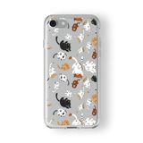 Multitronic Iphone 6 Plus Ve 6s Plus ile Uyumlu Neşeli Kediler Tasarım Baskılı Şeffaf Kılıf