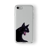 Multitronic Iphone 6 Plus Ve 6s Plus ile Uyumlu Siyah Kedi Tasarım Baskılı Şeffaf Kılıf, laro6pls042