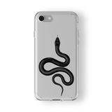 Multitronic Iphone 6 Plus ve 6s Plus ile Uyumlu Siyah Yılan Tasarım Baskılı Şeffaf Kılıf