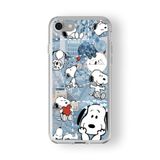 Multitronic iPhone 6 Plus ve 6s Plus Uyumlu Snoopy Kolaj Tasarım Baskılı Şeffaf Kılıf, space6pls257