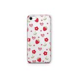Multitronic iPhone 6 Plus ve iPhone 6s Plus ile Uyumlu Çilek ve Kalp Desenli Şeffaf Telefon Kılıfı