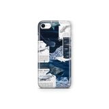 Multitronic iPhone 6 Plus ve iPhone 6s Plus ile Uyumlu Köpekbalığı ve Okyanus Tema Desenli Şeffaf Telefon Kılıfı