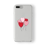 Multitronic iPhone 7 Plus ve 8 Plus ile Uyumlu Kalp Balon Tasarım Baskılı Şeffaf Kılıf