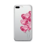 Multitronic iPhone 7 Plus ve 8 Plus Uyumlu Kalpli Balonlar Tasarım Baskılı Şeffaf Kılıf