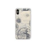 Multitronic iPhone X ve Xs ile Uyumlu Dünya Haritası ve Pusula Desenli Şeffaf Telefon Kılıfı