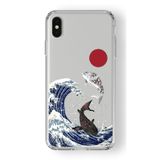 Multitronic Iphone Xs Max ile Uyumlu Japon Balıkları Tasarım Baskılı Şeffaf Kılıf
