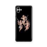 Multitronic Samsung Galaxy A04 ile Uyumlu 3 Melek Tasarım Baskılı Şeffaf Kılıf