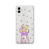 Multitronic Samsung Galaxy A04 ile Uyumlu 90s Girl Tasarım Baskılı Şeffaf Kılıf