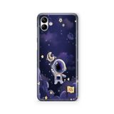 Multitronic Samsung Galaxy A04 ile Uyumlu Astronot Tasarım Baskılı Şeffaf Kılıf, laroa04425